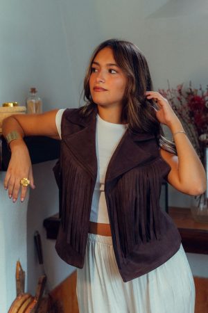 Chaleco Flecos Marrón