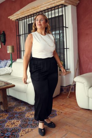 Pantalón Satén Negro